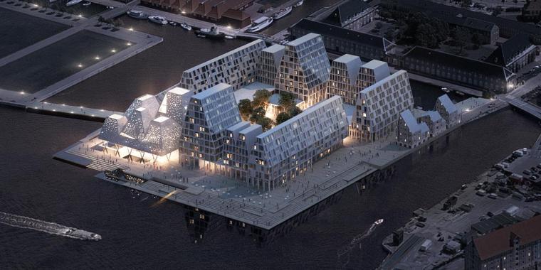 Svævende pyramider, havnebad og promenade: Kæmpe badeland åbner på Papirøen i 2021